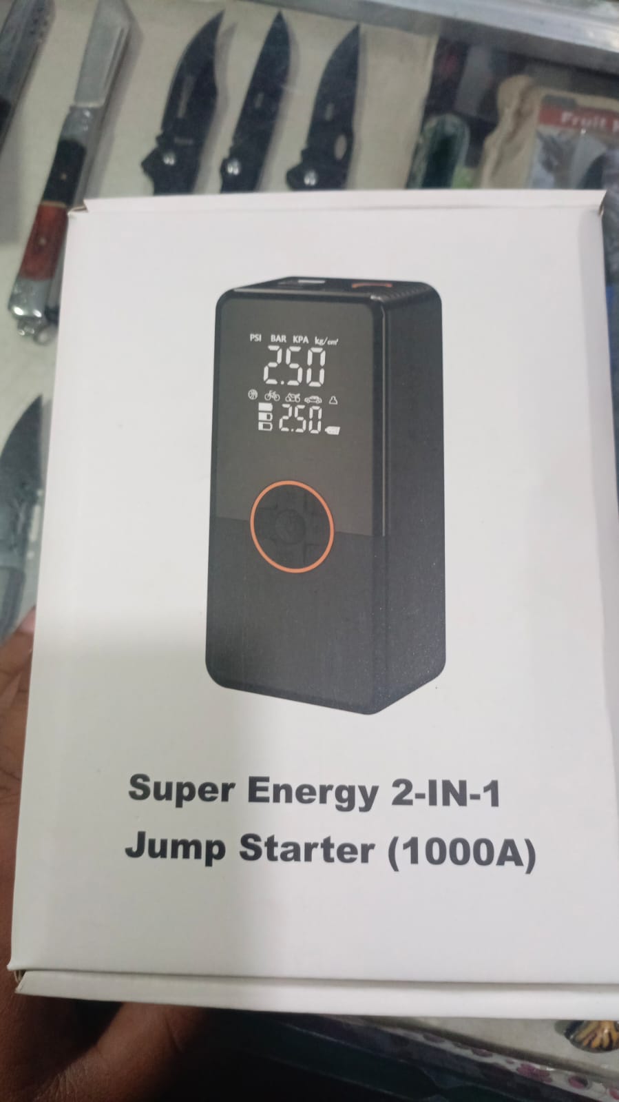 Car Jump Starter Power Bank | 8000mAh | 500A Peak | Air Compressor | LED Light | Portable Emergency Booster