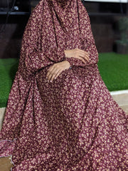 NAMAZ CHADDAR WITH SLEEVES N NIQAB - HIBISCUS MULTI-COLORS AND DESIGNS LARG